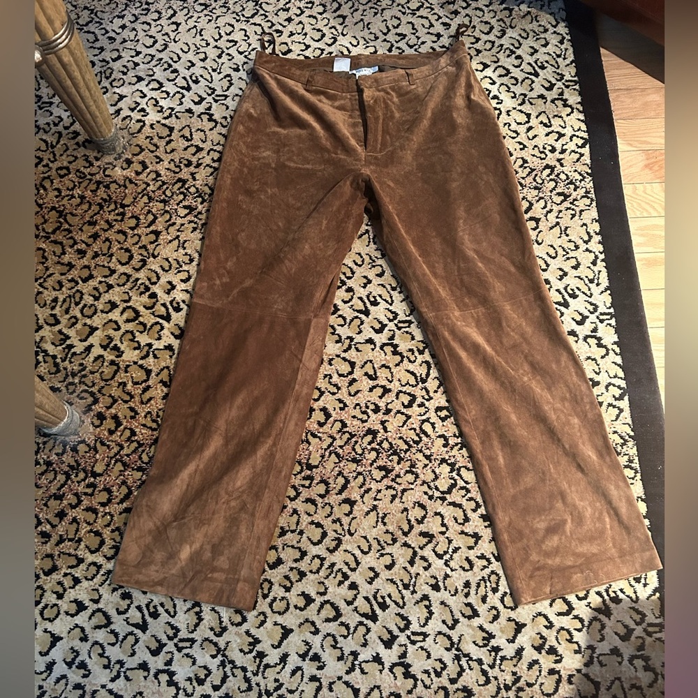 Nine West 100 % leather pants. Size 16. Brown in color. NWOT